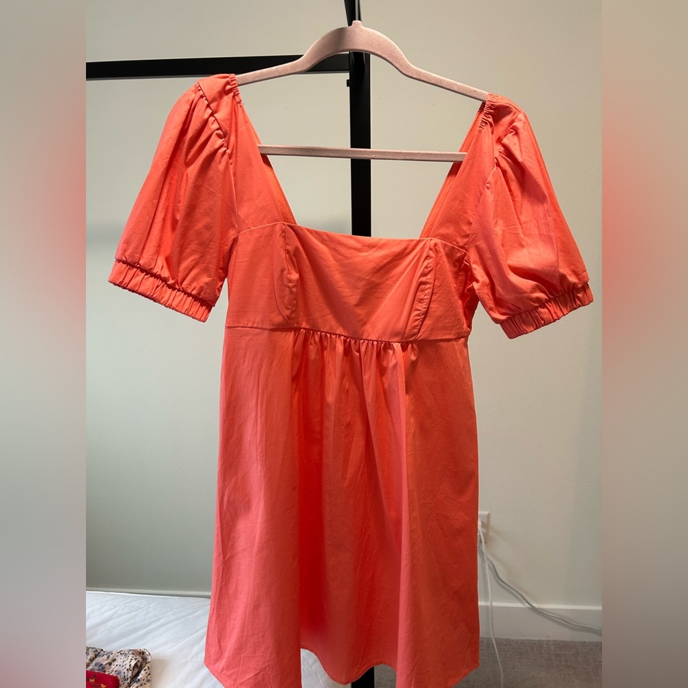 Salmon-colored babydoll dress